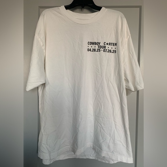 New Beyonce Cowboy Carter Official Tour Tee 2025 White Size XXL 100% Cotton